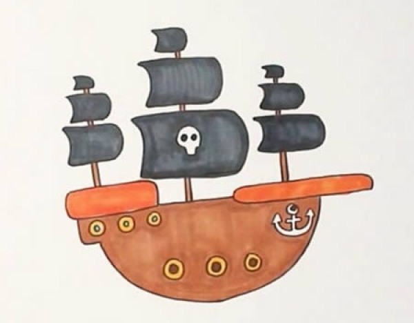 Nice simple drawing of pirate ship