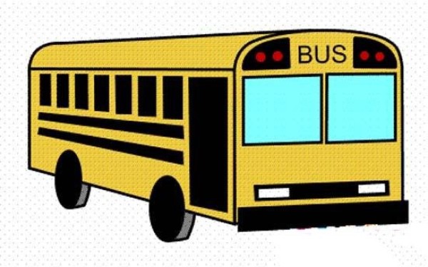 Primary school students' simple drawing pictures of colorful buses