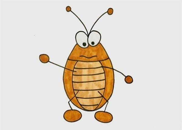 Cartoon cockroach simple strokes