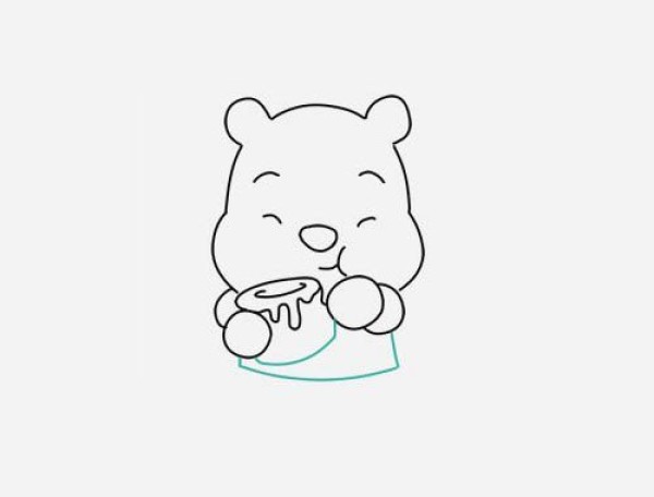 Simple drawing tutorial: Winnie the Pooh eating honey