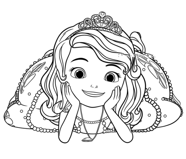 Cute little princess Sophia simple drawing picture