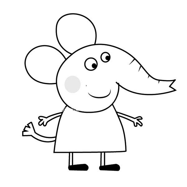 Peppa Pig and Emily the Elephant Simple Drawing