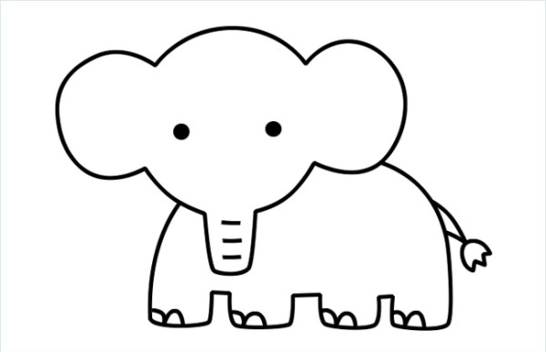 Elephant simple drawing pictures with color steps tutorial