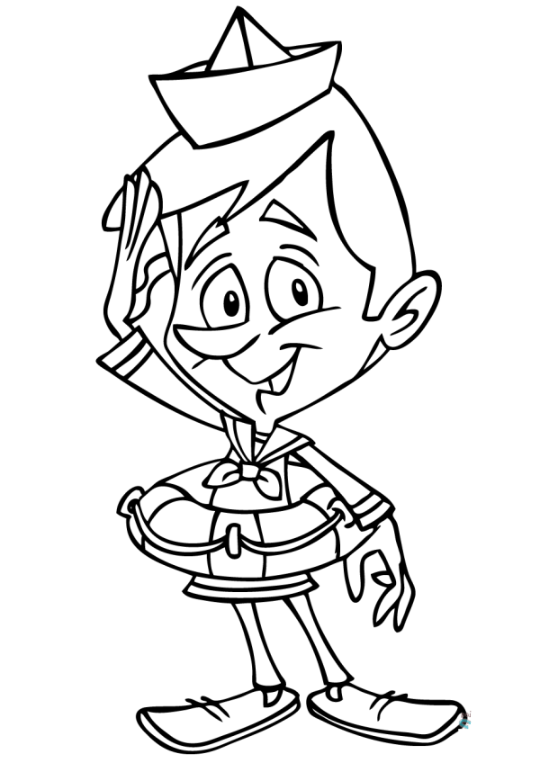 Cartoon sailor simple drawing picture