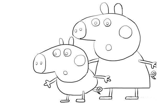 How to draw Peppa Pig and her brother George