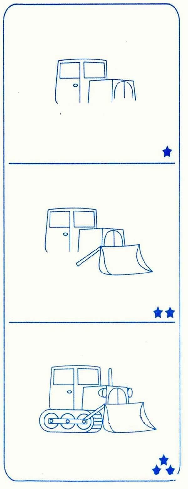 How to draw a bulldozer