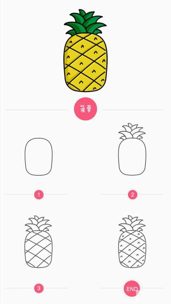 Simple drawing of yellow pineapple