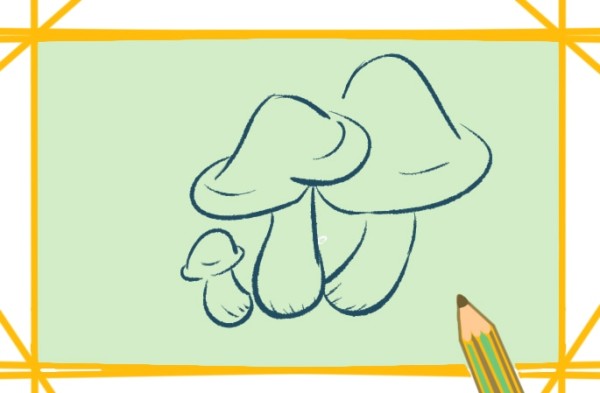 Beautiful simple strokes of mushrooms