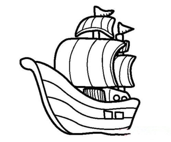 How to draw a pirate sailboat