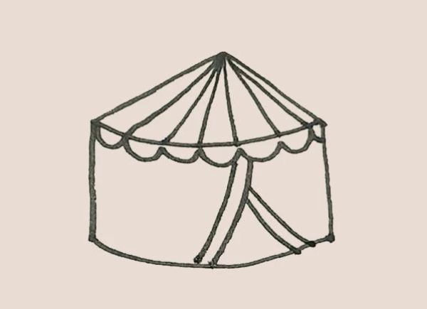 Simple drawing of circus tent