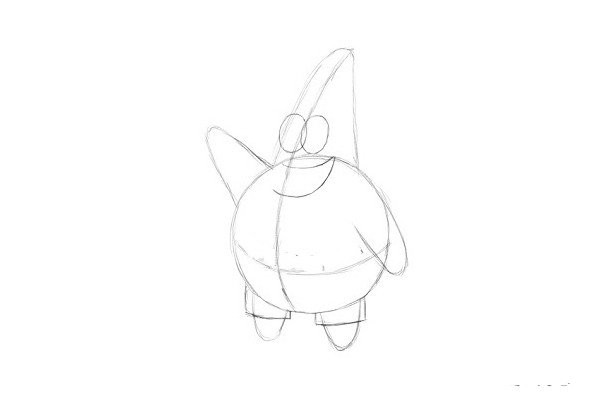 How to draw Patrick Star in simple strokes