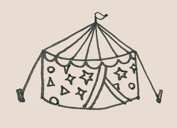 Simple drawing of circus tent