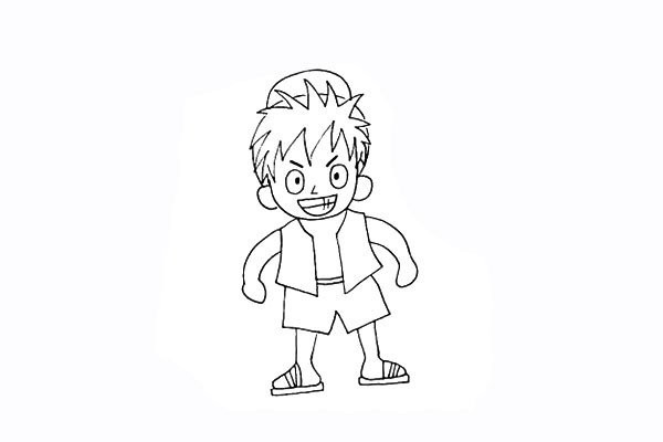 How to draw Luffy in One Piece