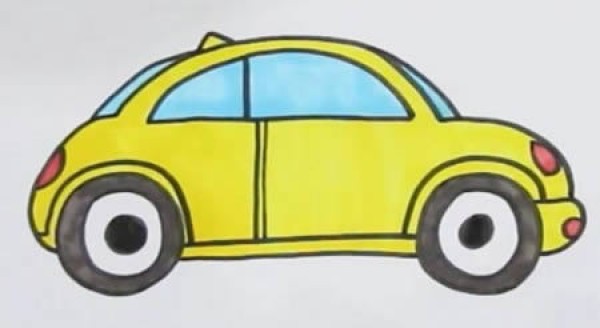 How to draw a colorful Beetle car