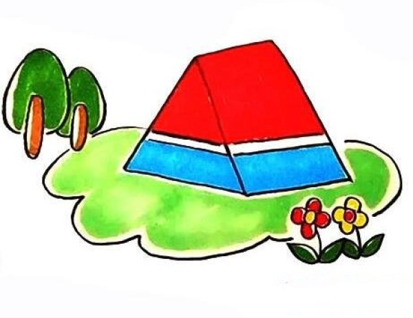 How to draw a colorful picnic tent