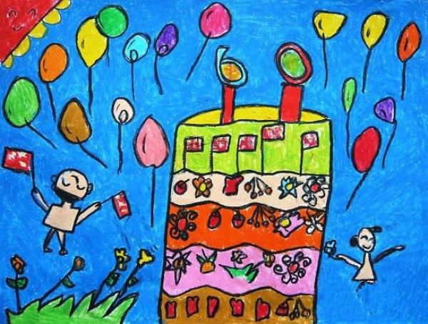 Childrens simple drawings of National Day Simple drawings about National Day 2016