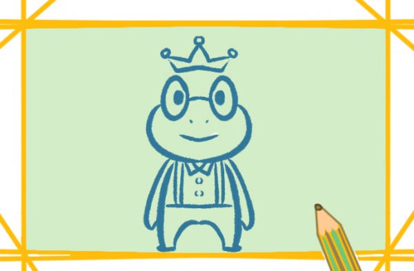 Simple drawing of frog wearing crown