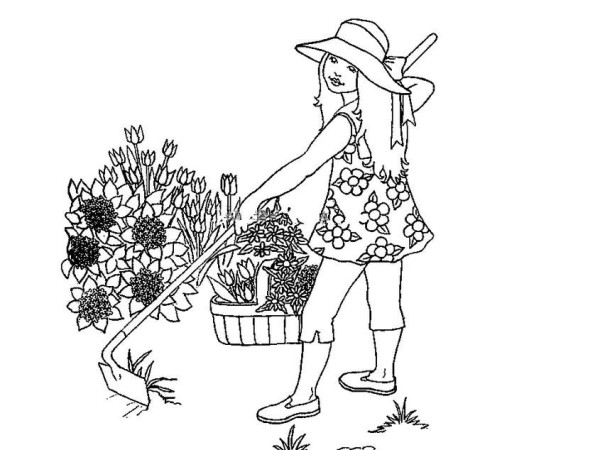 girl planting flowers