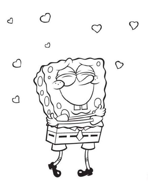 Cartoon Characters Simple Drawing Cute SpongeBob SquarePants Simple Drawing Pictures