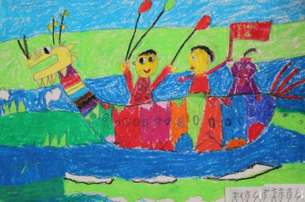 Appreciation of our dragon boat team’s dragon boat racing paintings during the Dragon Boat Festival