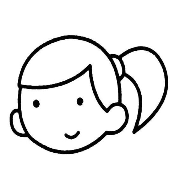 Simple strokes of little girls avatar