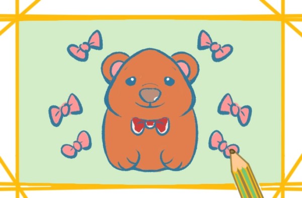 Fat brown bear simple strokes