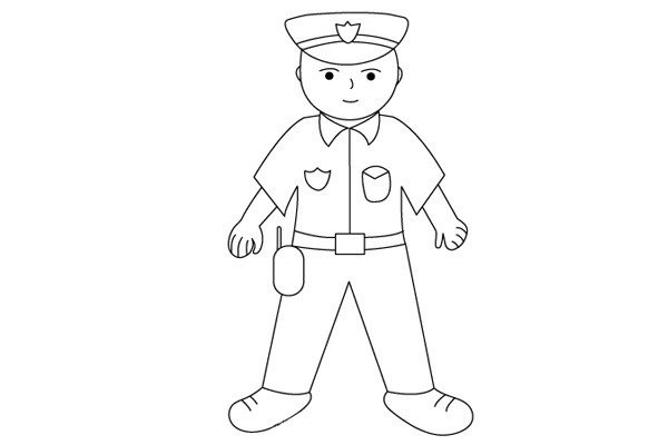 How to draw a handsome policeman in simple strokes