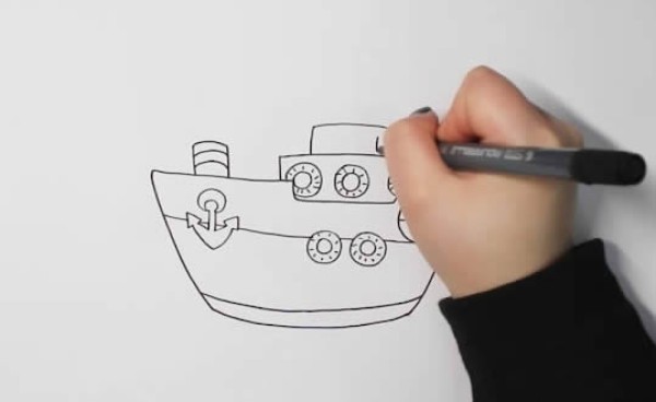 How to draw a beautiful and simple ship