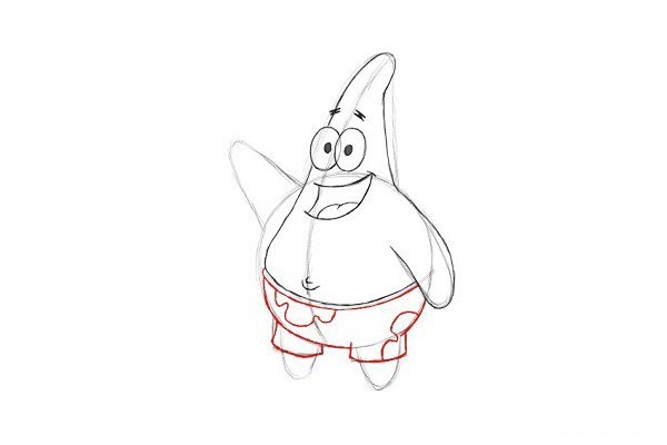 How to draw Patrick Star in simple strokes