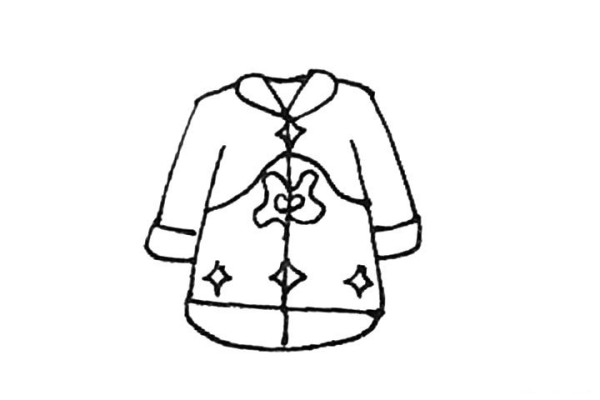 How to draw a New Year cotton-padded jacket