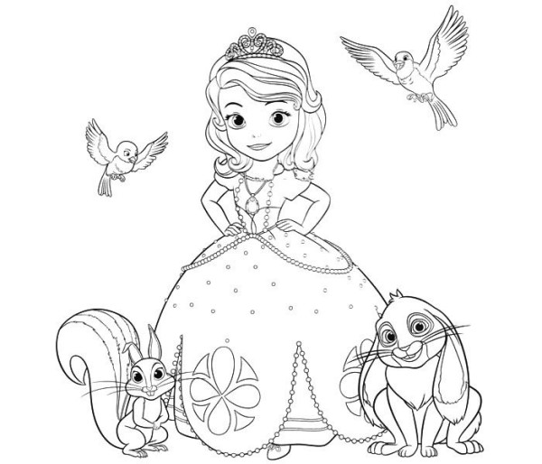 Little princess Sophia and her animal friends