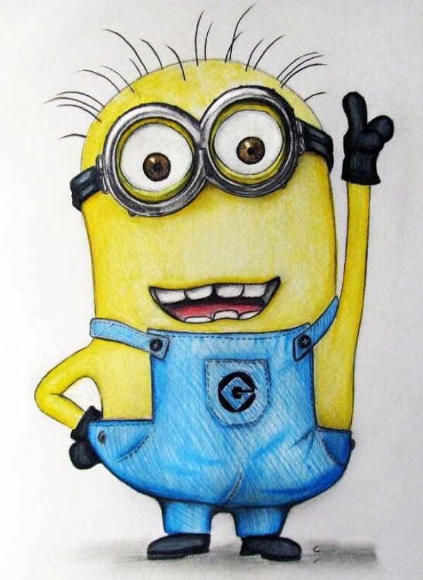 Appreciation of cute and cute Minion cartoon character paintings