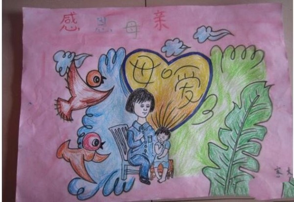 Appreciation of first grade works of Mother’s Selfless Love Women’s Day theme painting