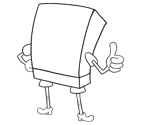 Learn to draw cute SpongeBob SquarePants