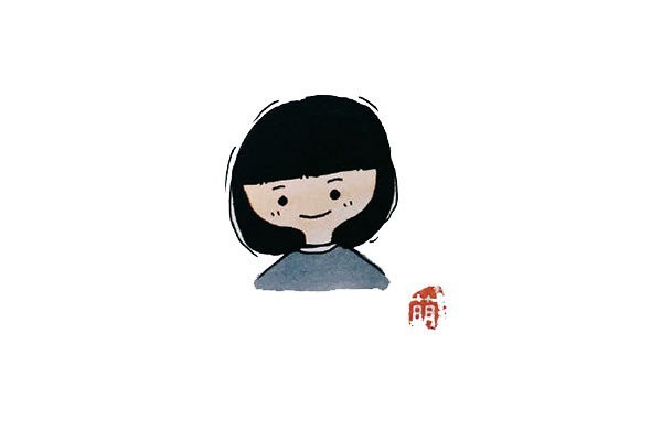 Short hair girl avatar simple drawing picture