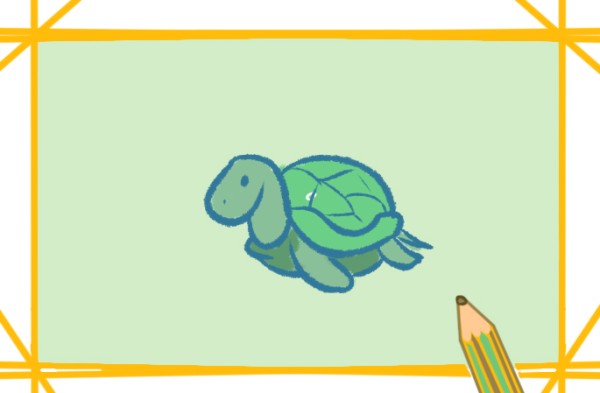 Green turtle simple drawing