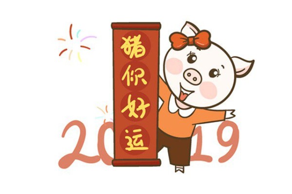 Happy Year of the Pig 2019 Simple Drawing Pictures