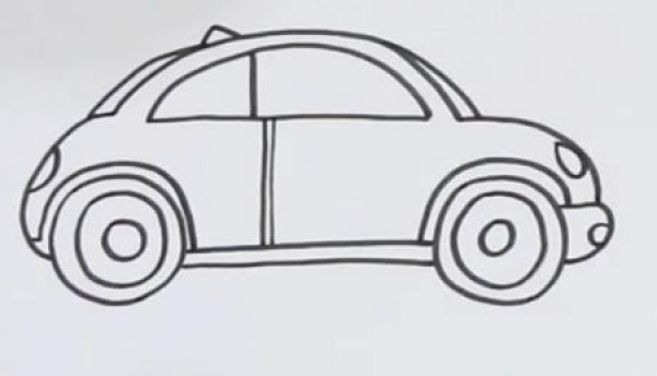 How to draw a colorful Beetle car