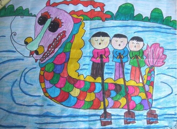 Three brothers who row dragon boats share their Dragon Boat Festival theme paintings