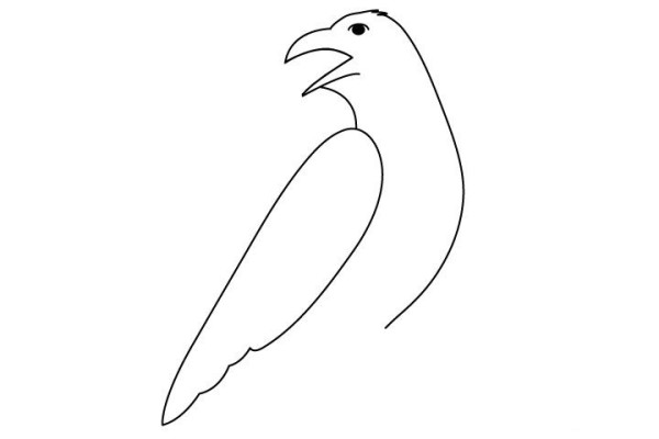 How to draw a crow in simple strokes