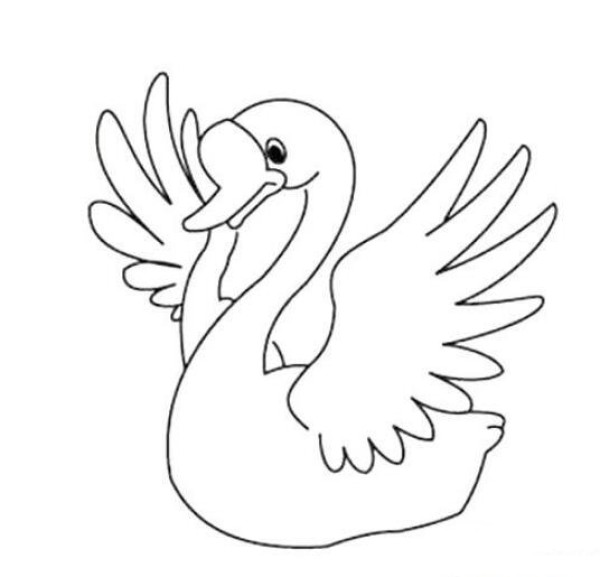 How to draw a simple white swan in kindergarten