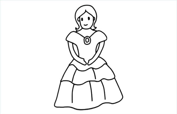 Simple drawing pictures of beautiful women wearing skirts