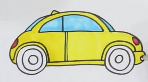 How to draw a colorful Beetle car