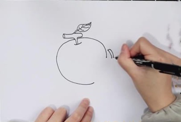 How to draw a red apple