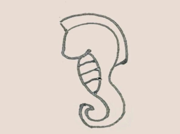 Simple drawing of seahorse