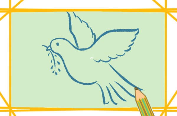 Pure white peace dove simple drawing