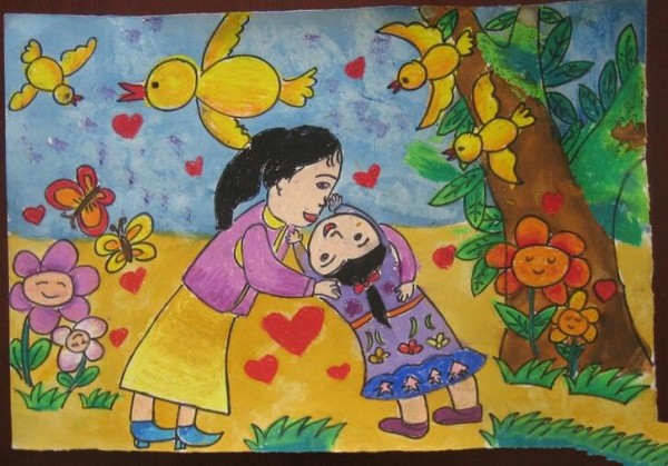 A 9-year-old child’s drawing for Women’s Day: Me and my dear mother