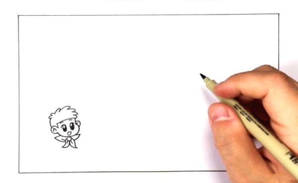 Teach children to draw a simple and beautiful patriotic handwritten newspaper in three minutes