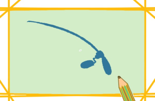 How to draw a fishing rod