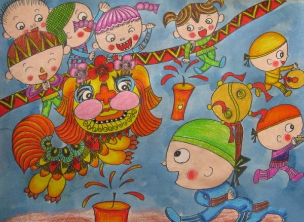 Childrens drawings celebrating holidays